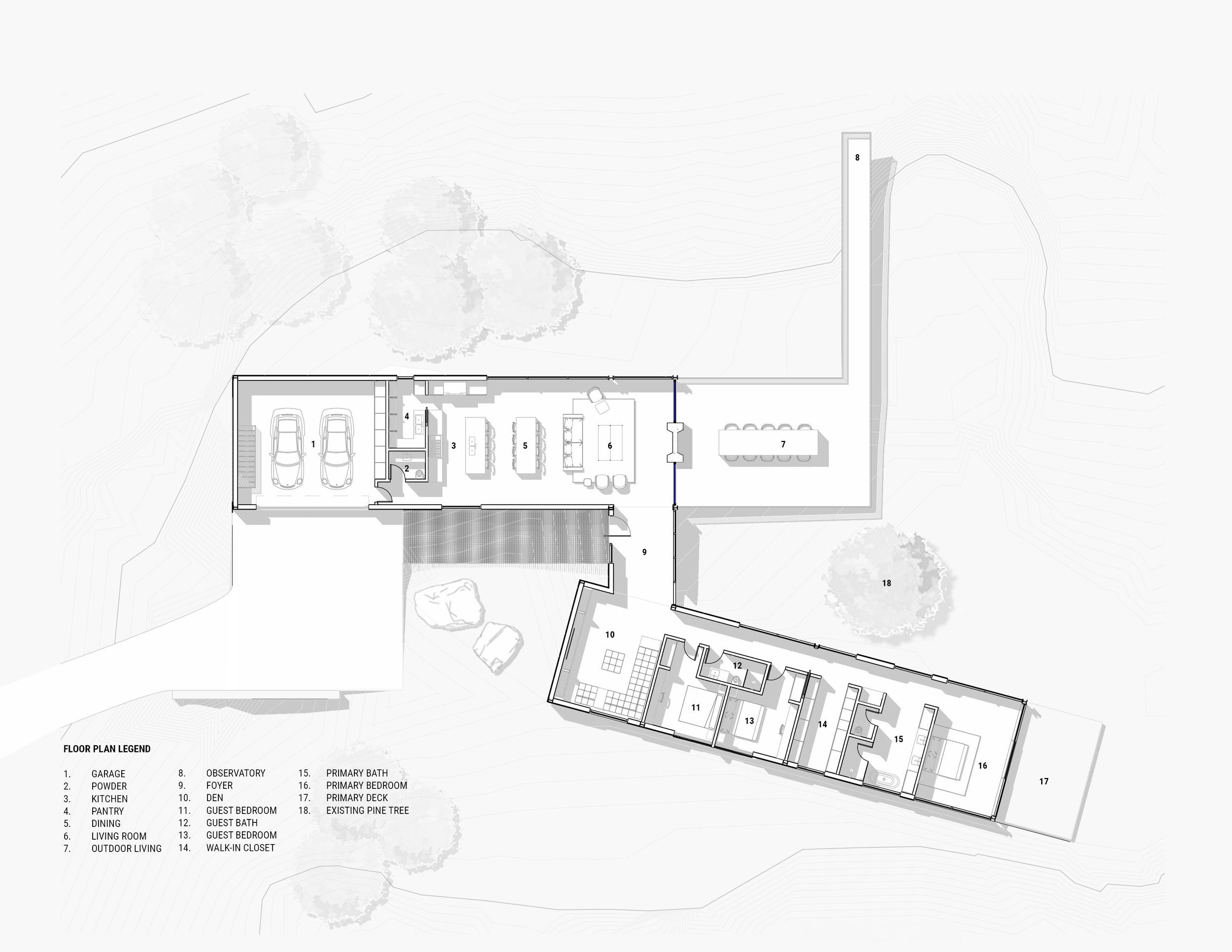 Floor plan of modern cabin